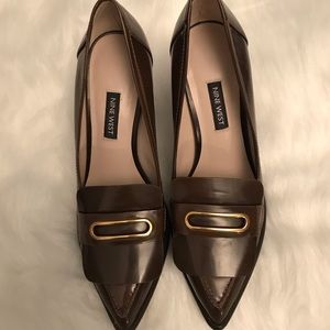 Nine West brown high loafers